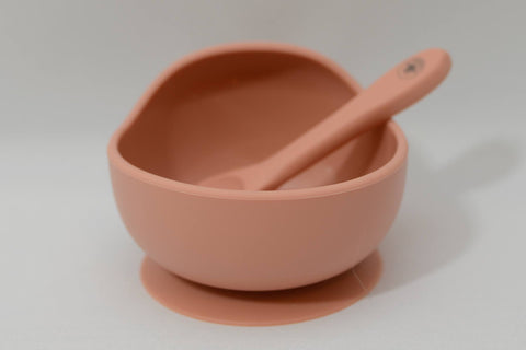Scoop Suction Bowl with Spoon | Dusty Rose
